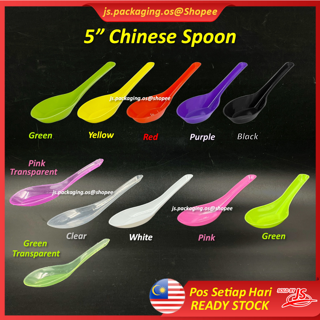 5“ Clear Plastic Chinese Spoon / Sudu Plastik Disposable Shopee Malaysia