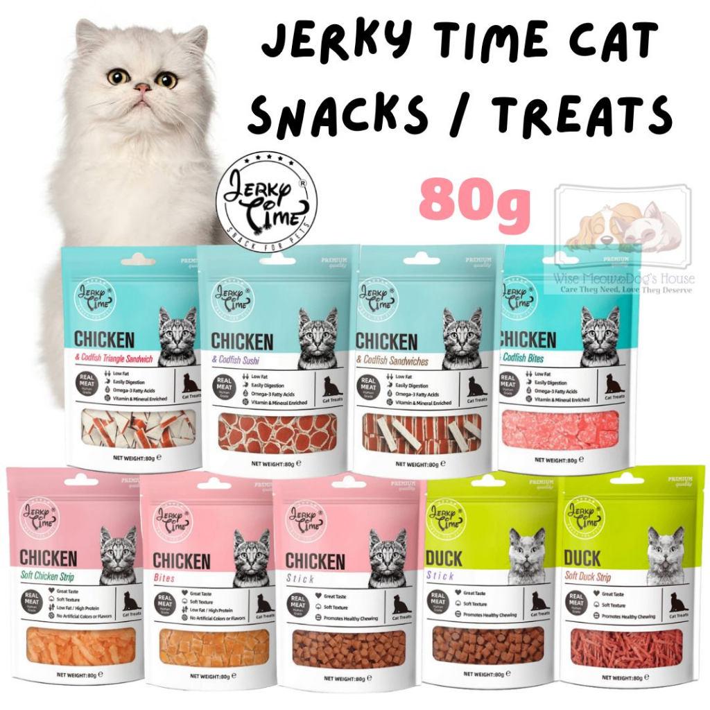 Jerky Time Cat Treats / Cat Snacks With Human Grade Real Meat 80g