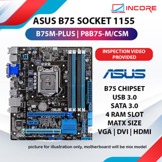Asus B75M-PLUS Socket 1155 DDR3 B75 4 Ram Slot Motherboard Intel ...