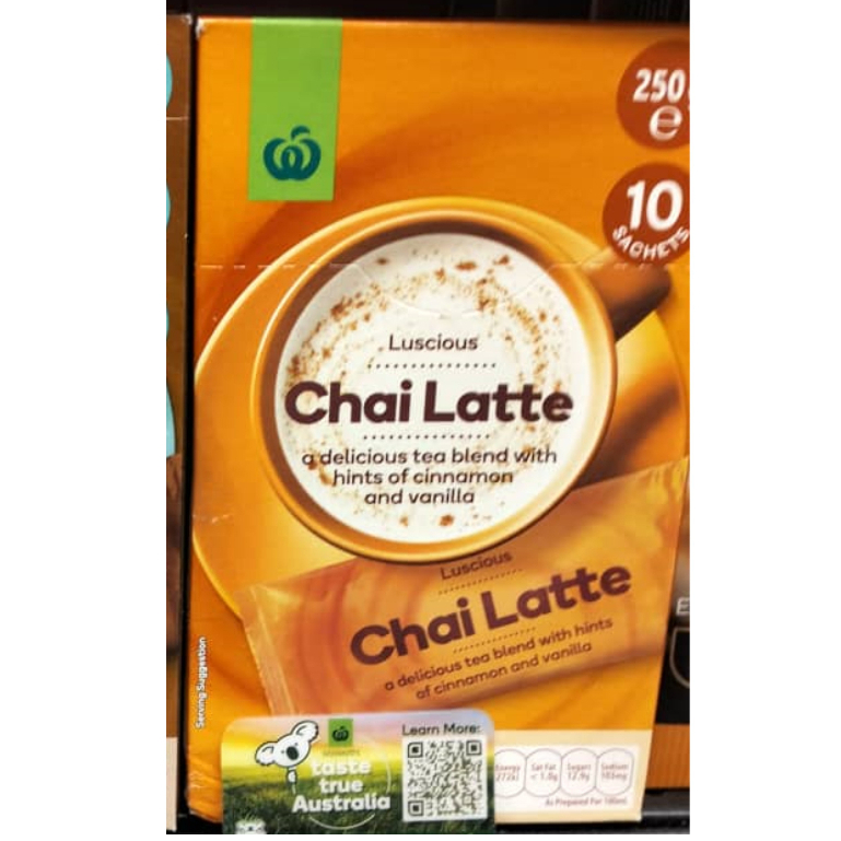 Woolworths Luscious Chai Latte 10 Sachets Delicious Tea blend with