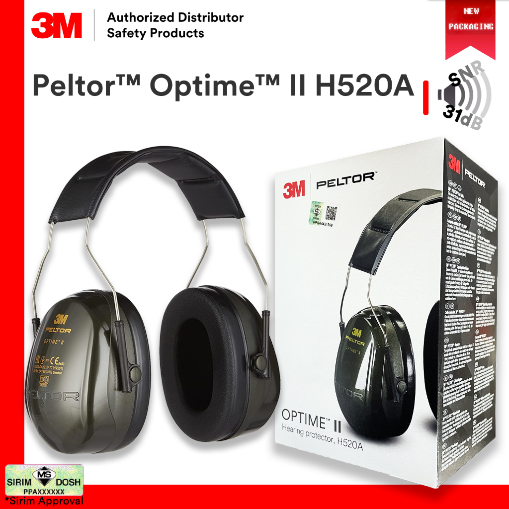 3M H520A Peltor Optime II Series OverTheHead Safety Earmuff / DOSH