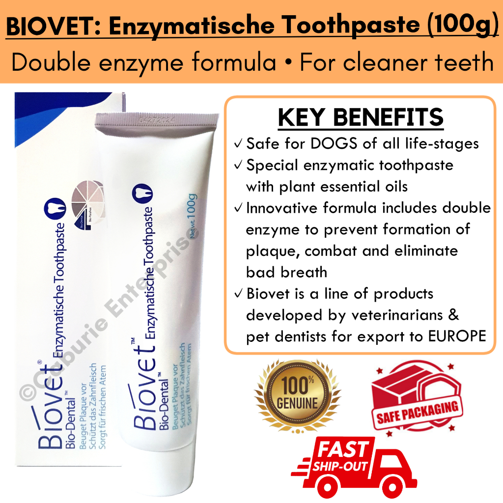 BIOVET: Bio-Dental Enzymatische Toothpaste (100g) - To clean pet's ...