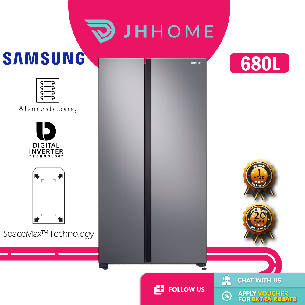 Samsung 680L Inverter Side By Side Refrigerator RS62R5001M9 Toshiba