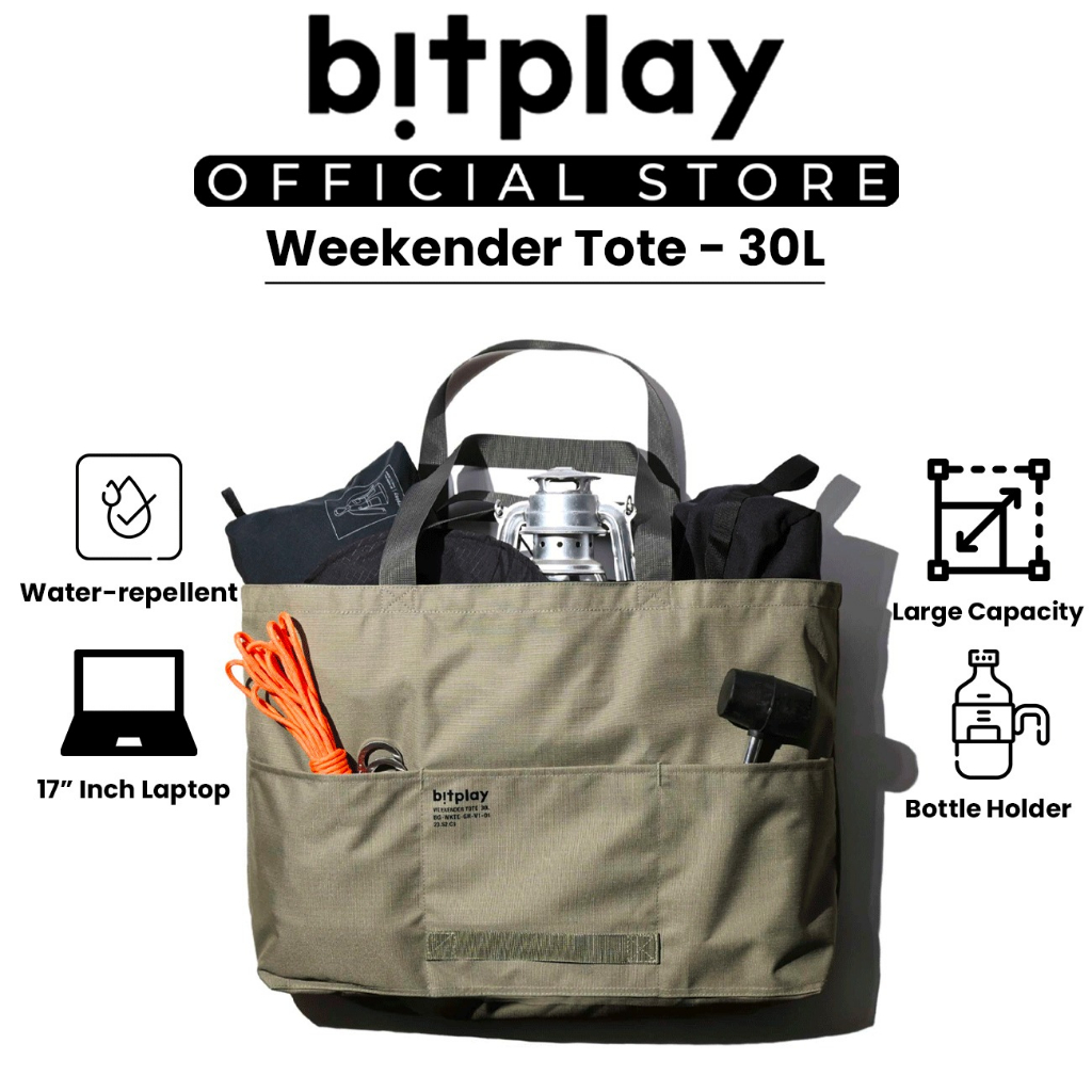 Bitplay Large Capacity Lightweight Water-Repellent Weekender (30L ...