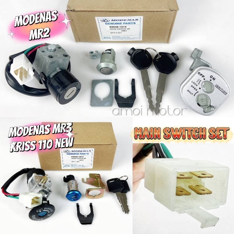 MODENAS MR2 MR3 KRISS 110 NEW MAIN SWITCH SET SUIS KUNCI KEY | Shopee ...