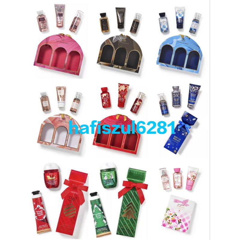 Bath & Body Works Mini Gift Box Set / BBW Travel Gift Set 3in1 with box