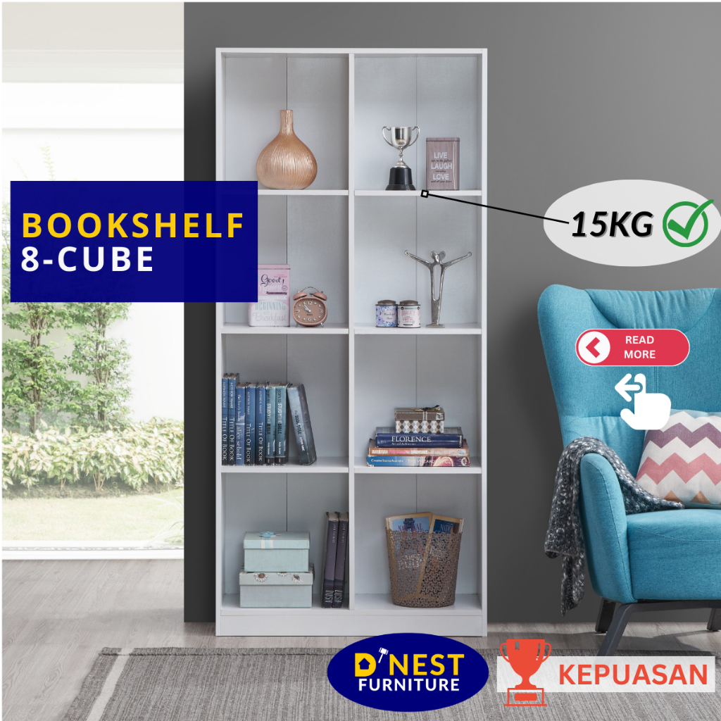 Rak Buku (8 Cube) Book Shelf Display Ikea Almari Buku (H174cm
