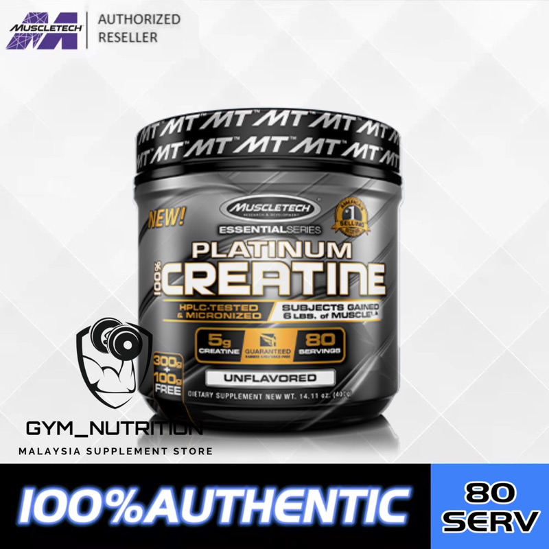 Muscletech Essential Series 100% Platinum Creatine (400g) Muscletech ...