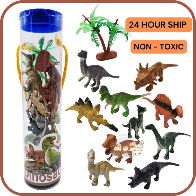 12 Pcs Set Mini Dinosaur Realistic Tyrannosaurus Trex Monsters Action ...