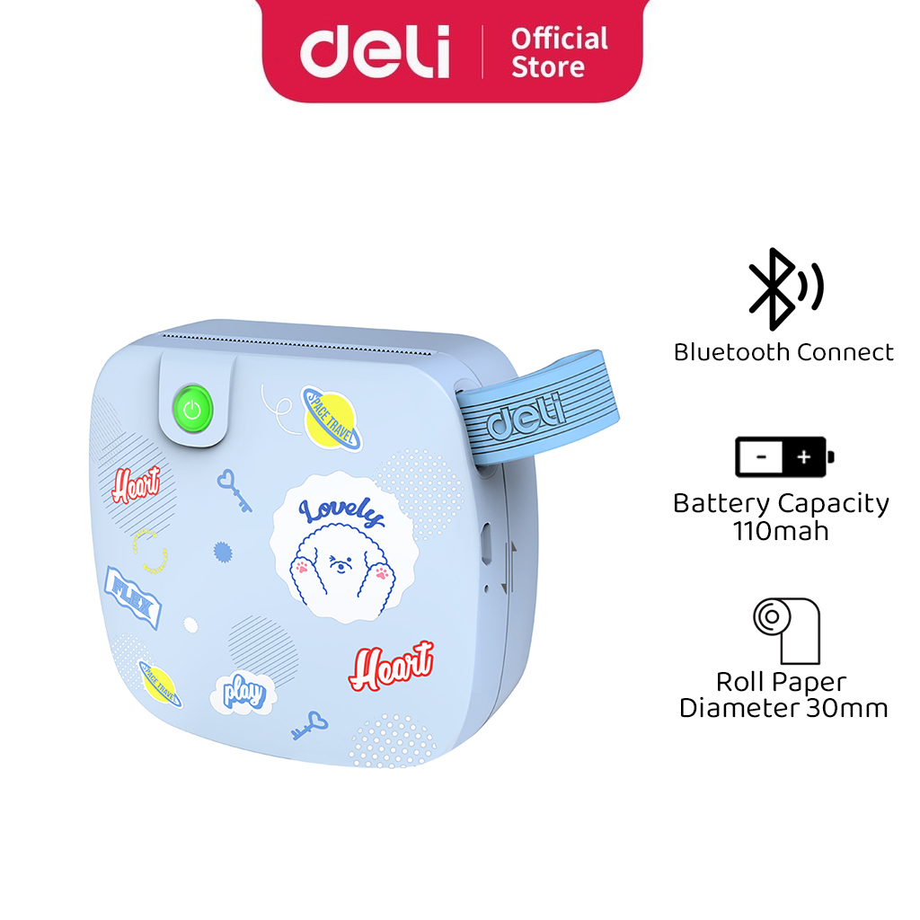 Deli ES502 Thermal Printer 48mm 300dpi Bluetooth Record Life 1100mah ...