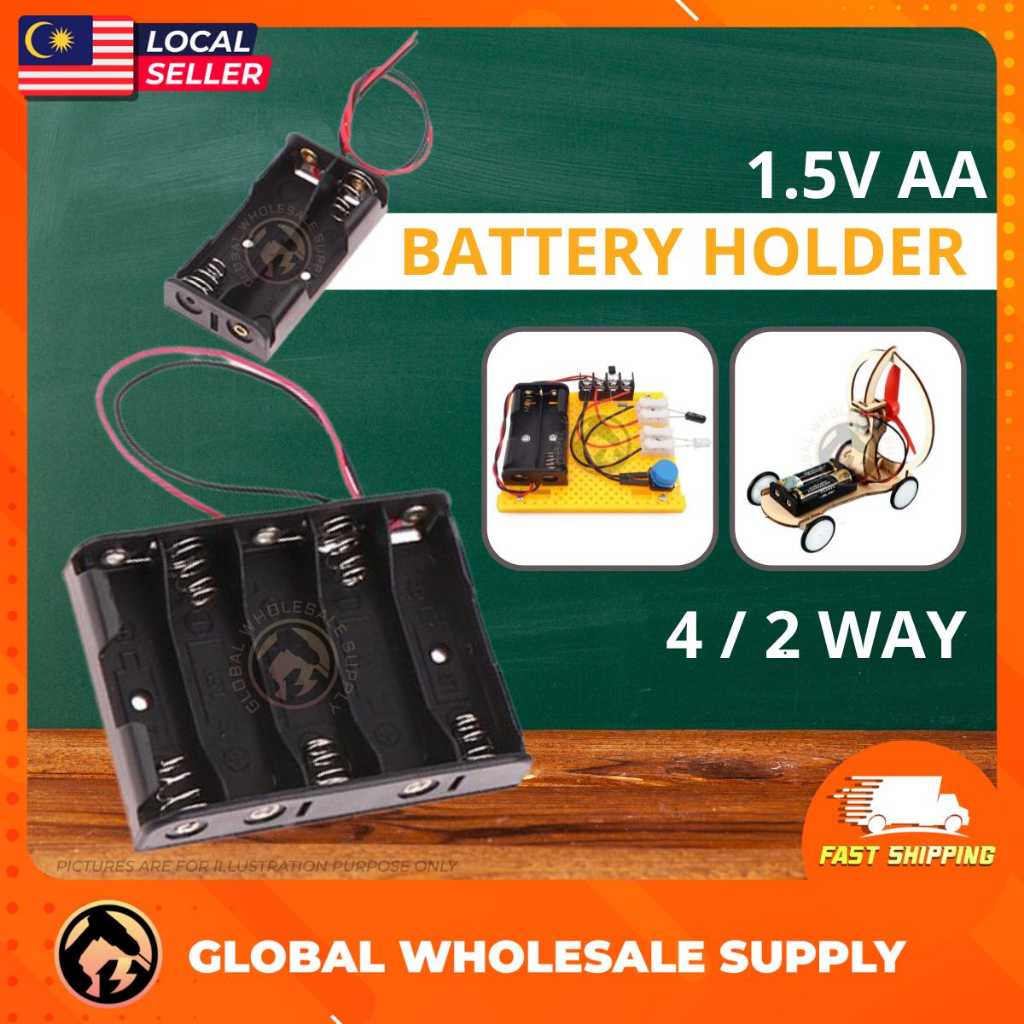 1.5V 2/4 Way DIY Project Battery AA Holder Electronic Projek Sekolah ...