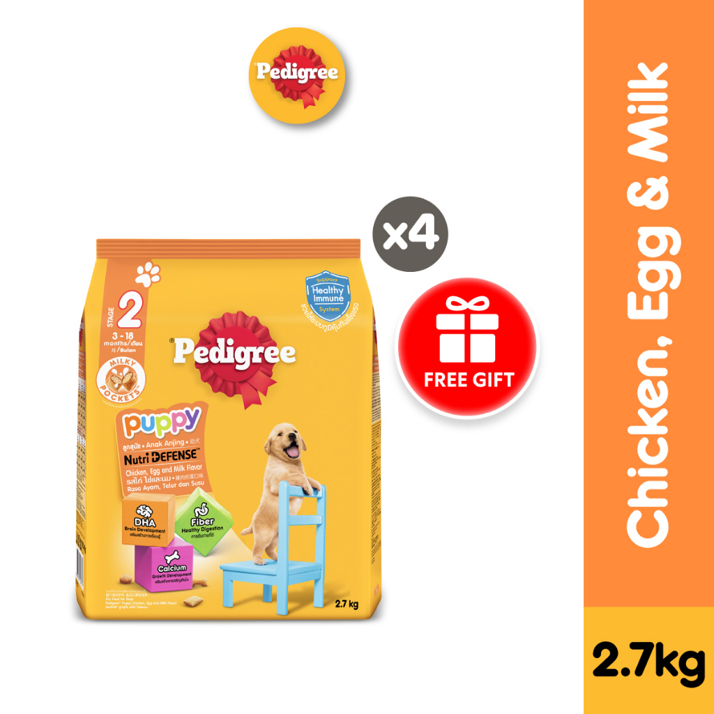 Pedigree Dog Food for Puppy Dry Puppy Food in Chicken and Egg with Milk