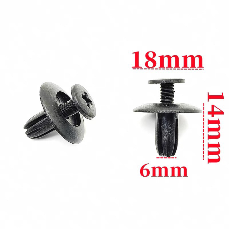 100pc 6mm Proton Wira Iswara Fender Skirt Bumper Clip Small Clip Klip