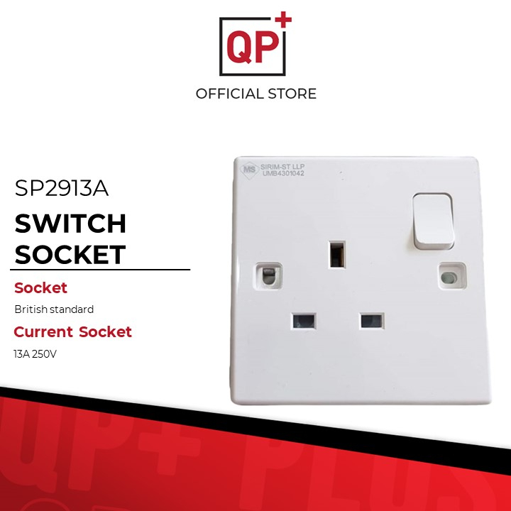 UMS SP2913A 13A ONE GANG SWITCH SOCKET OUTLET 13A WALL SOCKET (WHITE