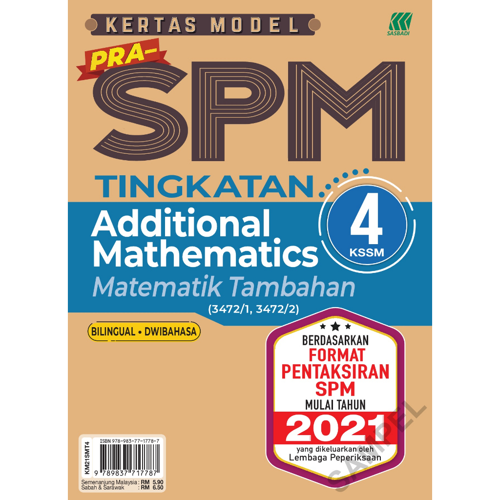 [SASBADI]Kertas Model Pra SPM Tinkatan 4 Additional Mathematic | Shopee ...