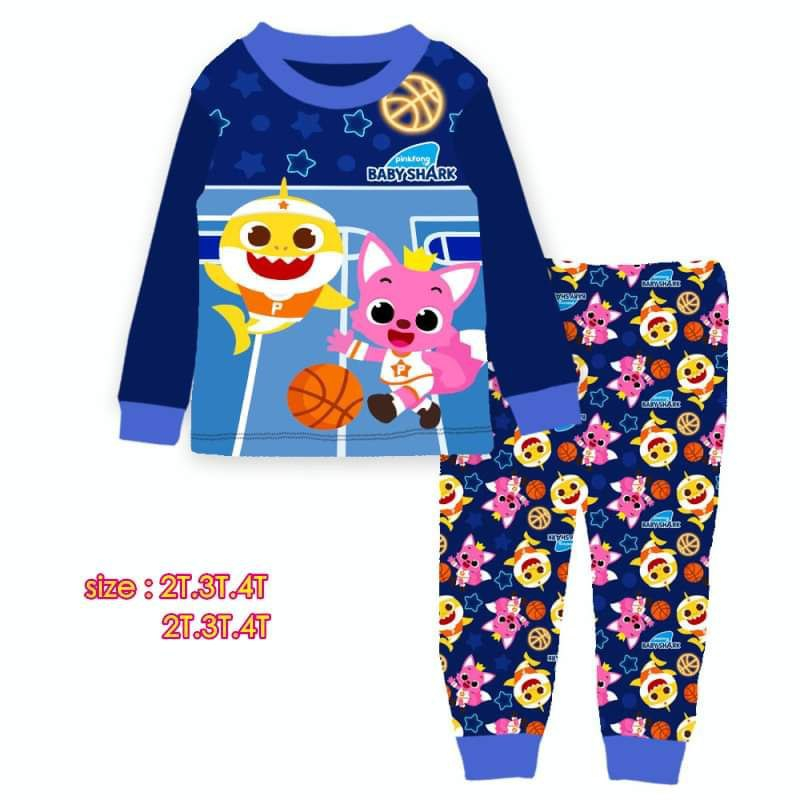 Baby Shark Pyjamas Budak Baju Tidur (2) Shopee Malaysia
