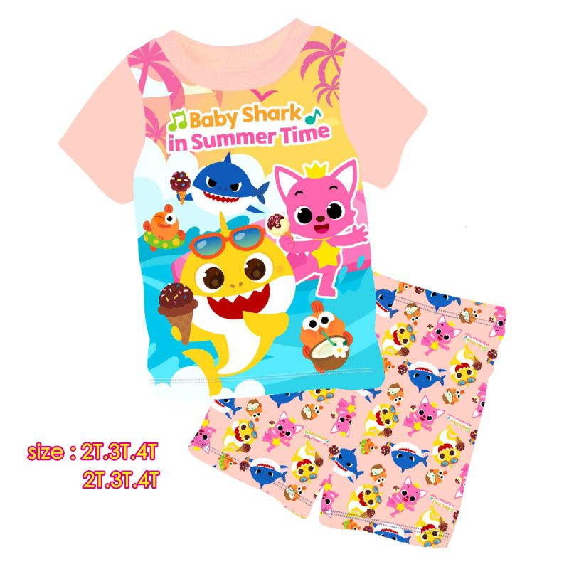 Baby Shark Pyjamas Budak Baju Tidur (2) Shopee Malaysia