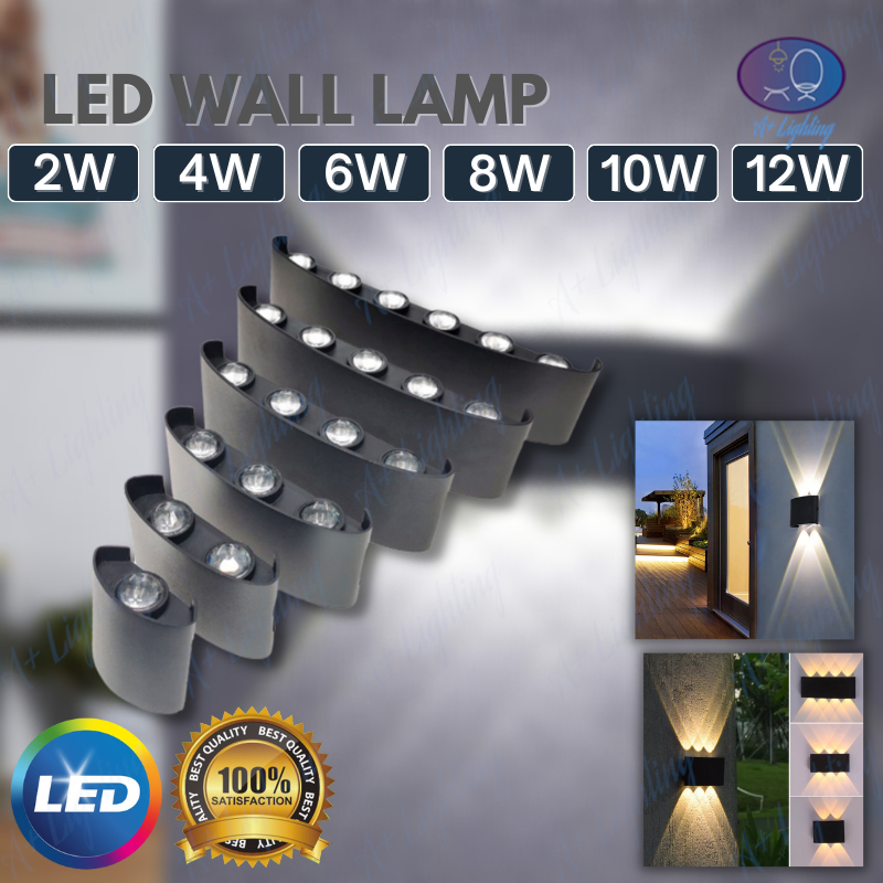 LED WALL LAMP UP AND DOWN 2W 4W 6W 8W 10W 12W OUTDOOR BLACK WALL LIGHT ...