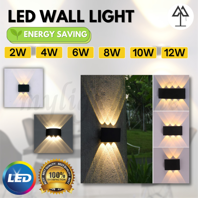 NORDIC LED WALL LAMP UP AND DOWN 2W 4W 6W 8W 10W 12W OUTDOOR WALL LIGHT ...