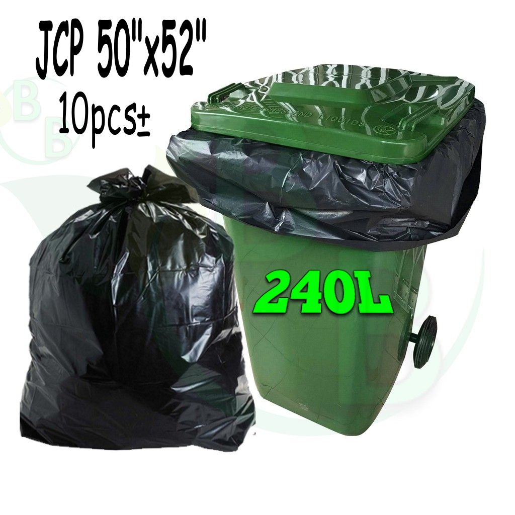 Plasticplace 64 Gallon Toter Compatible Trash Bags, Green (50 Count)