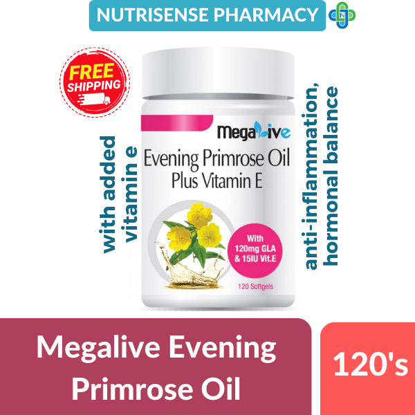 MegaLive Evening Primrose Oil Plus Vitamin E - 120's [Hormone Balance ...