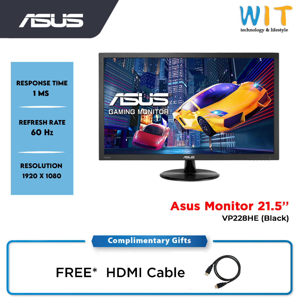 Asus VP228HE Gaming Monitor 21.5" : 1ms /FHD/TN Panel /VGA /HDMI /VESA ...