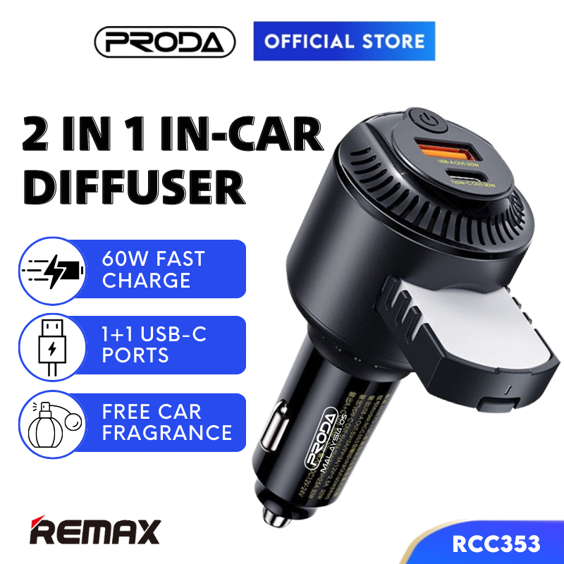 REMAX Fast Charging 60W Wireless Diffuser In Car Charger USB Type C ...