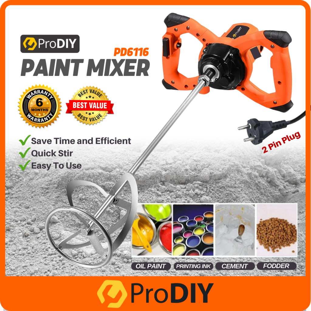 PRODIY PD6116 Handheld Electric Paint Mixer Blender Power Tools Cement