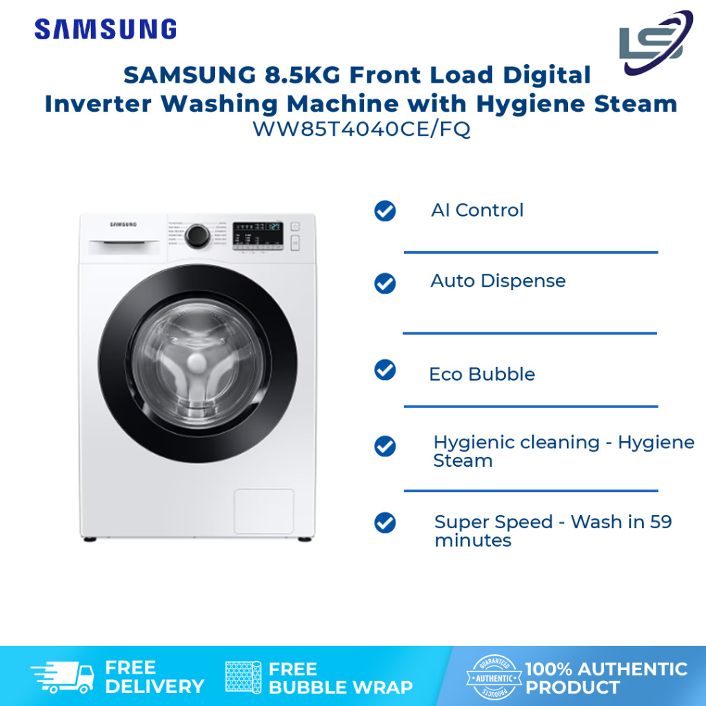 SAMSUNG 8.5KG Front Load Digital Inverter Washing Machine with Hygiene