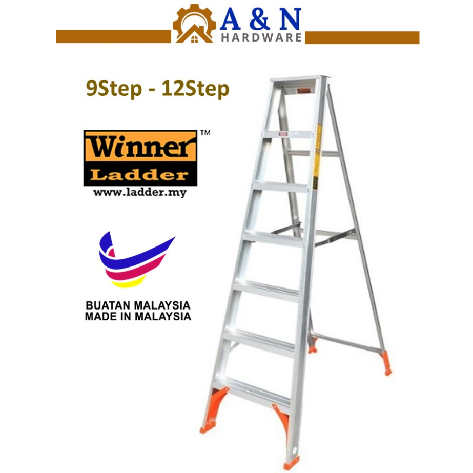 Winner Brand 9Step Heavy Duty Aluminium Single Sided Step Ladder House ...
