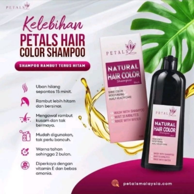 Petals Hair Colour Shampoo Uban Mesra wuduk 💯Original 💥 Murah2 💥 Harga