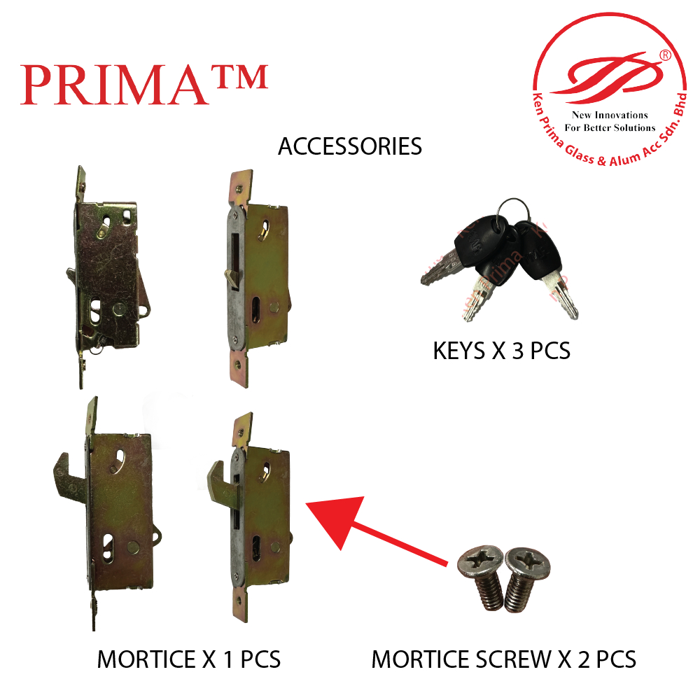 Ken Prima - Prima 4420 Sliding Door Lock with Key & Lock Indicator ...
