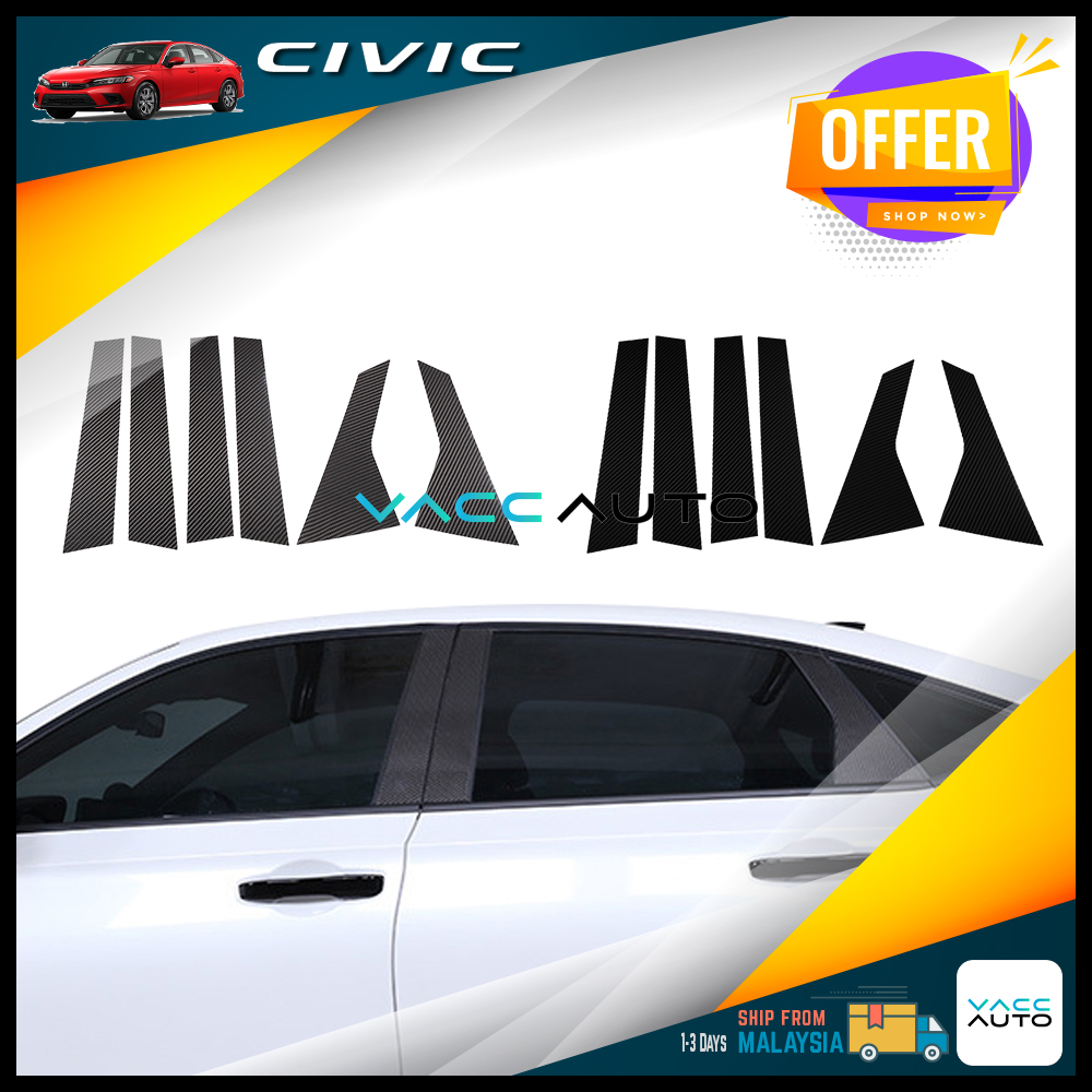 Honda Civic Fe 11th Door Pillar Carbon Black Cover Door Window Pillar 