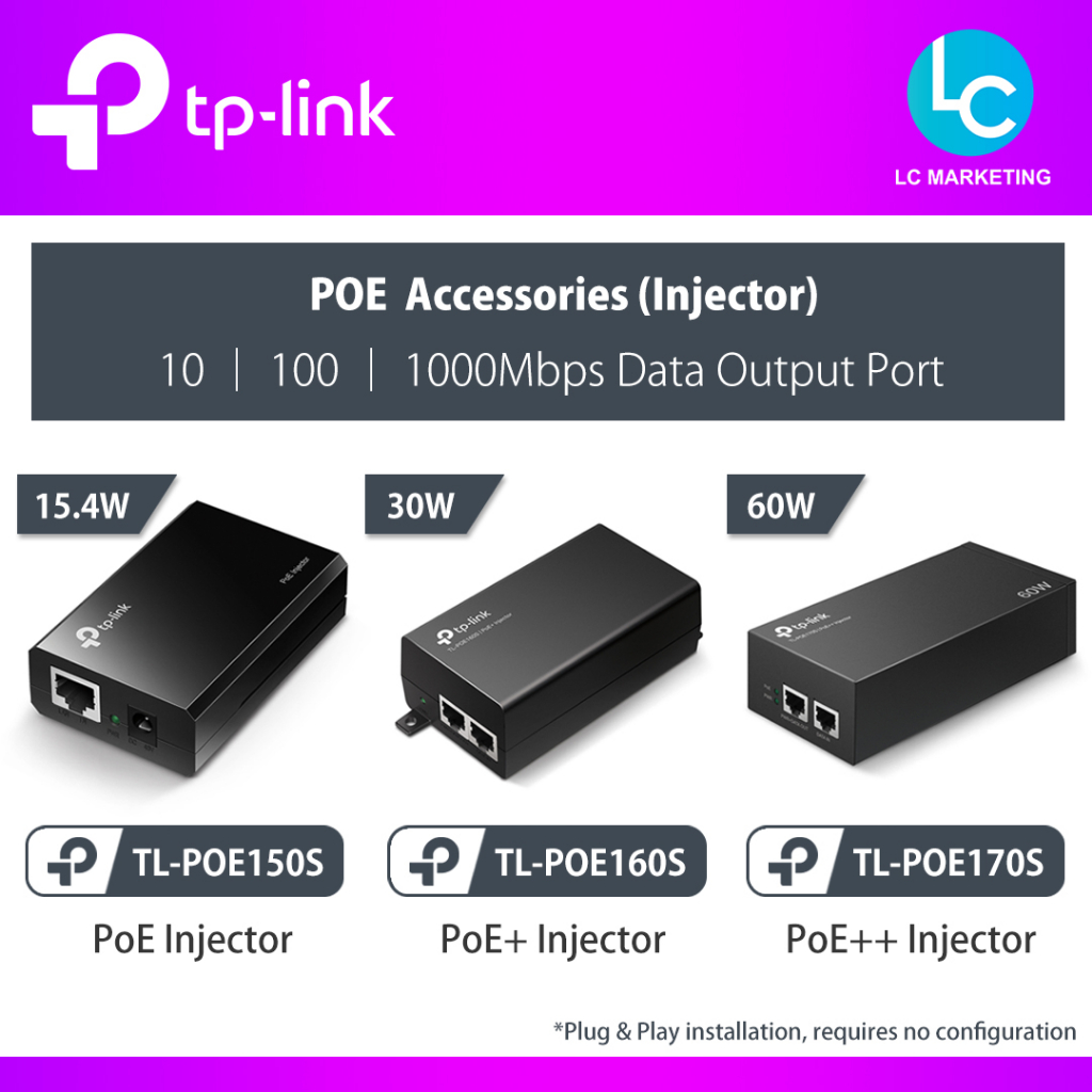 TP-Link TL-POE150S (PoE)/ TL-POE160S (PoE+) / TL-POE170S (PoE++ ...