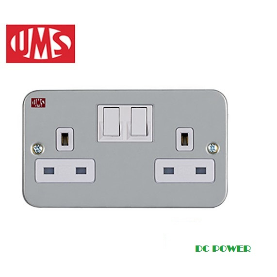 UMS 2213M 13A 2 Gang Metal clab Switched Socket | Shopee Malaysia
