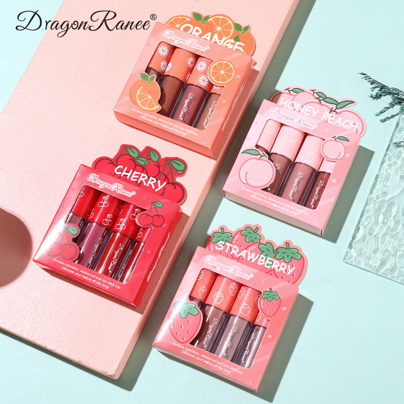 Dragon Ranee 4 In 1 Velvet Matte Lipstick Set 2.5g*4pcs 