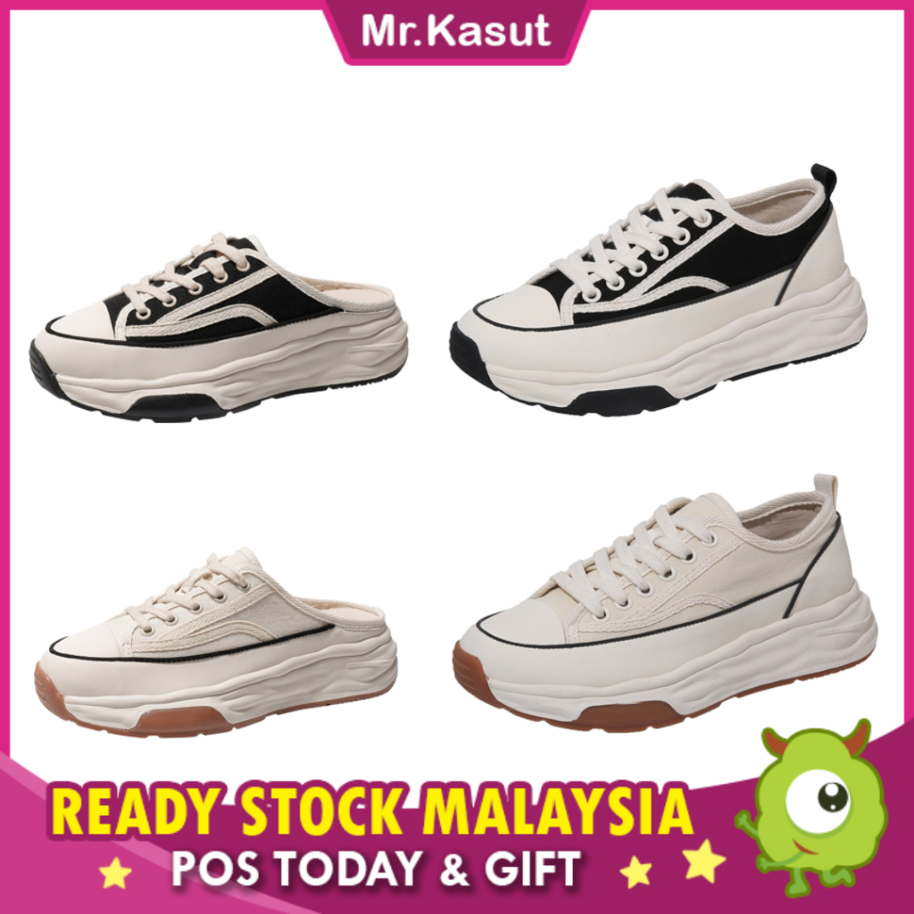 READY STOCK Mr Kasut Fashion Sneakers Shoes Half Slippers