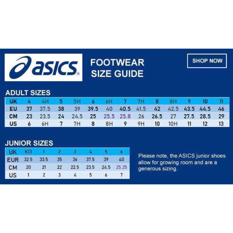 Asics shoe width sizes deals