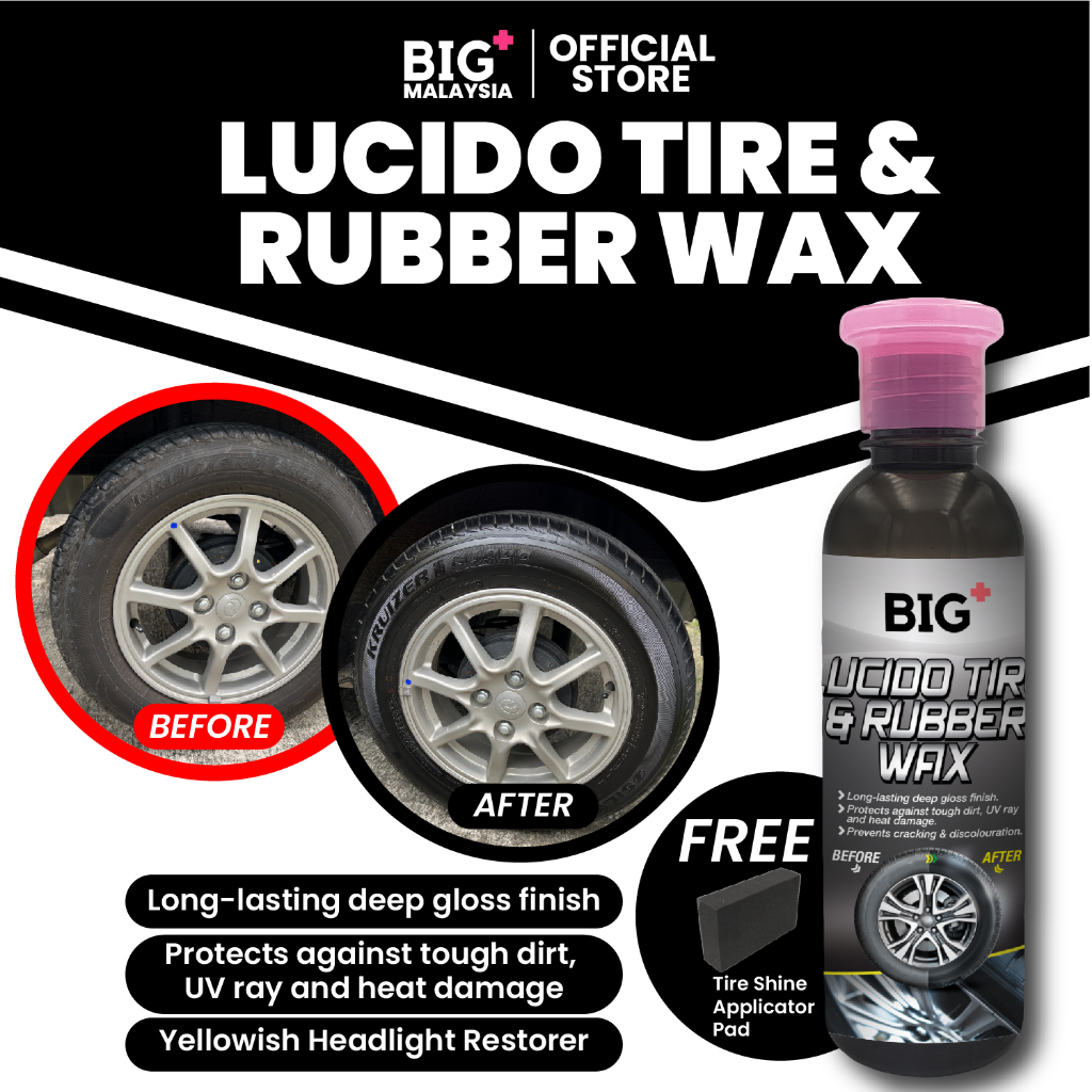 BIG+ Lucido Tire & Rubber Wax (1 x 240g) Tyre Silicone Wax Silicon Wax