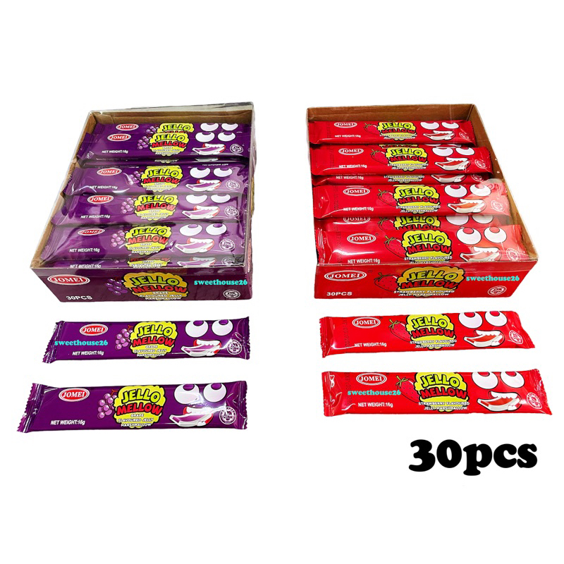 Jomei Jello Mellow Strawberry Grape Flavour 30pcs Halal | Shopee Malaysia