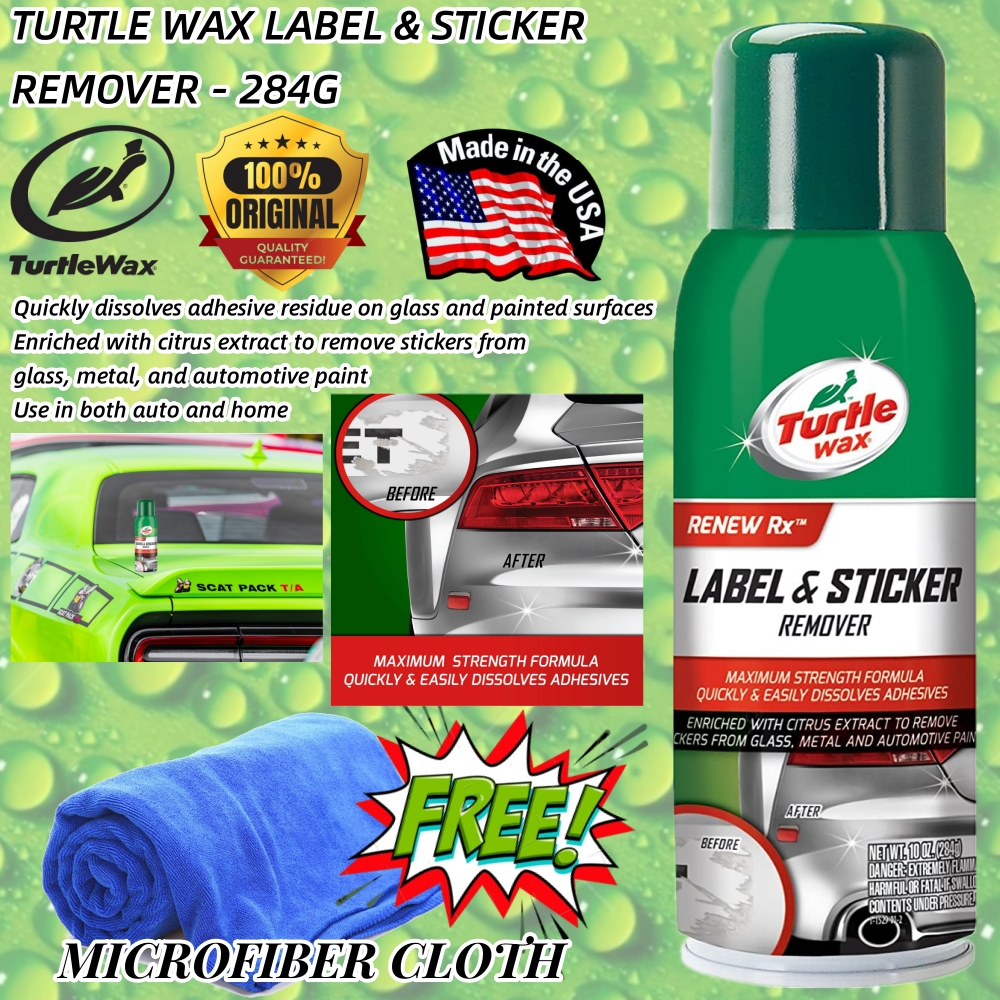 (100 ORIGINAL TURTLE WAX) Turtle Wax Label & Sticker 284G Shopee