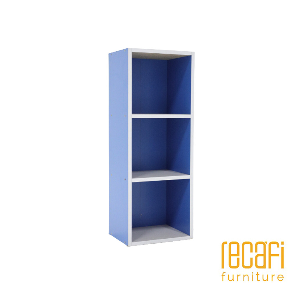 Recafi Furniture 3 Tier Wooden Storage Book Shelf Rack Rak Buku