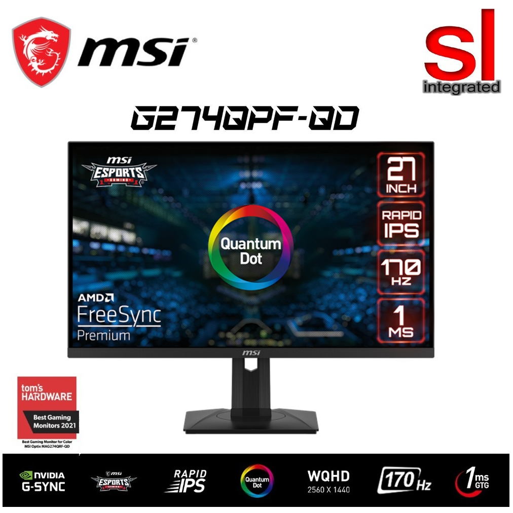 MSI G274QPF-QD 27'' WQHD 170HZ 1MS RAPID IPS G-SYNC Gaming Monitor ...