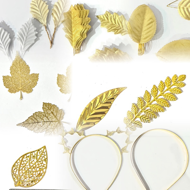 GOLD FLOWER PATCH/DIY Perak kraftangan sanggul/skap emas daun emas