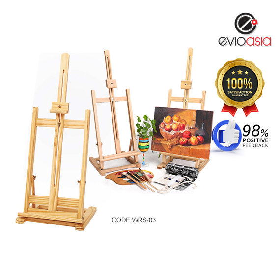 Solid Beech Wood Adjustable Artist Painters Wood Table Easel Floor ...