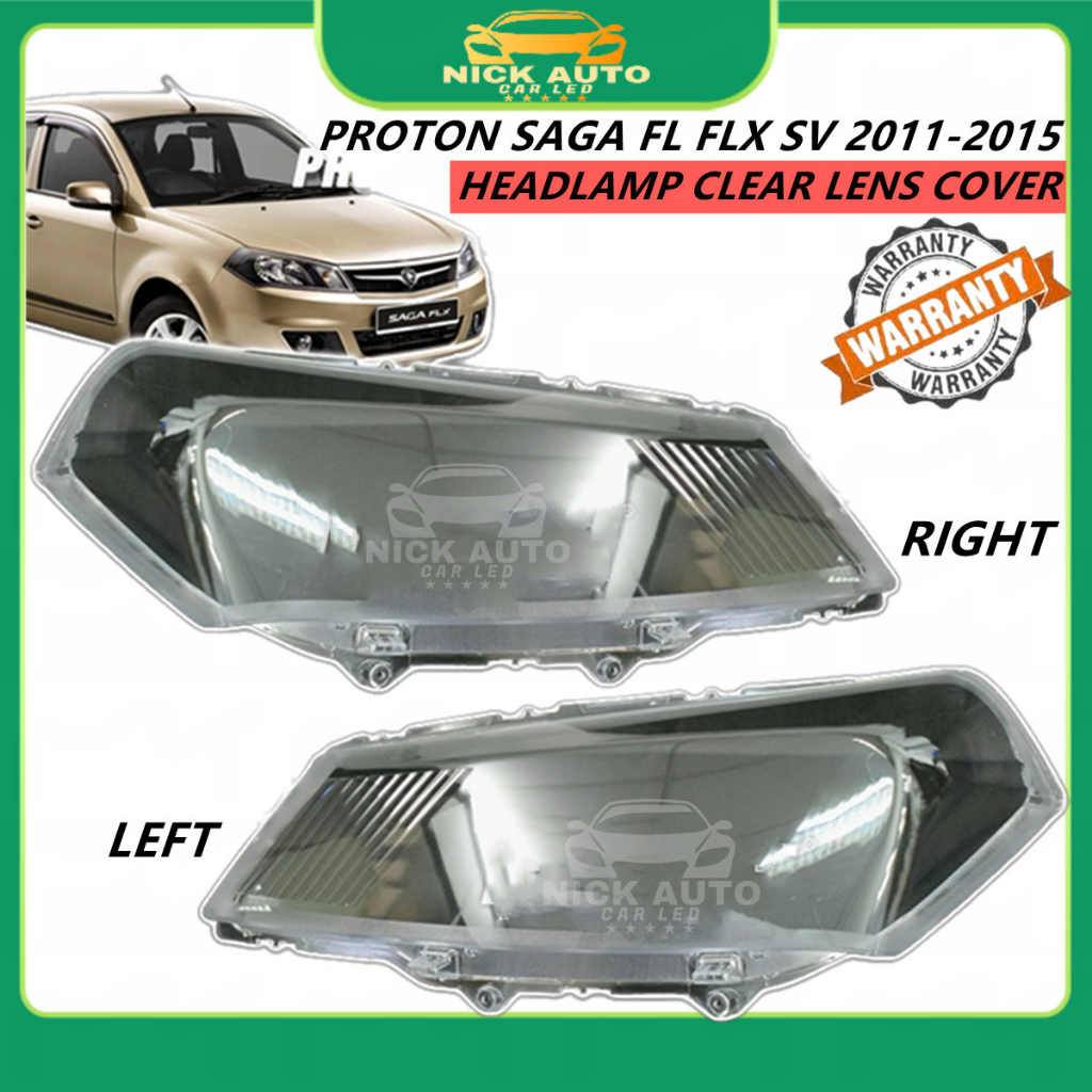Proton Saga FL FLX SV 2011 2015 Headlamp Clear Lens Cover ( 1pc ) Shopee Malaysia