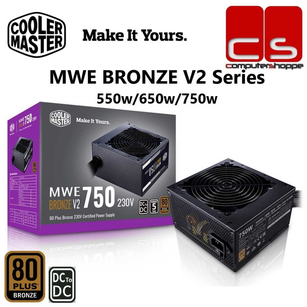 Cooler Master MWE BRONZE V2 Series 80+ Bronze Power Supply 550w/650w/750w Shopee Malaysia