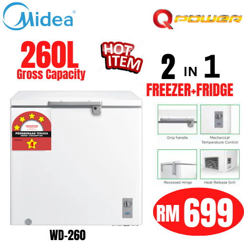 *2023 🅾🅵🅵🅴🆁!* MIDEA Chest Freezer (198L) WD260W EVEREST 20 205