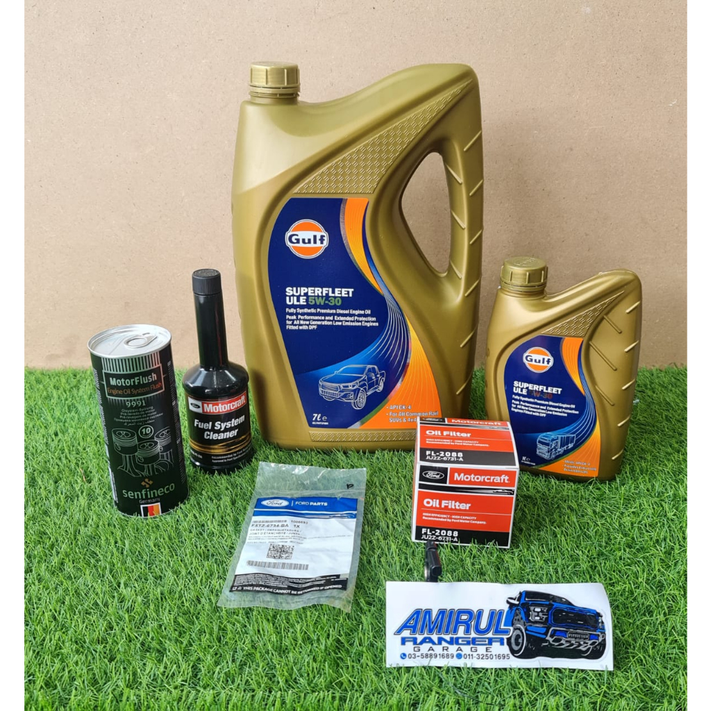 Ford Ranger 2.2 GULF Superfleet ULE 5W-30 CK-4 SERVICE SET | Shopee ...