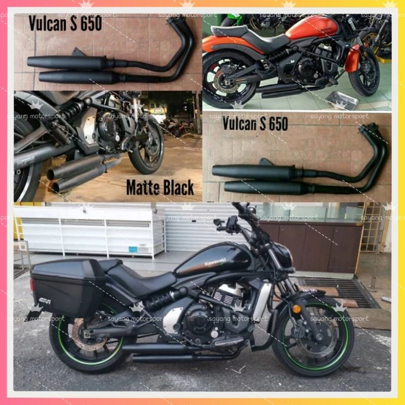 MUFFLER BOX VULCAN'S 650 CHOPPER MODENAS KAWASAKI TWIN DOUBLE EXHAUST ...